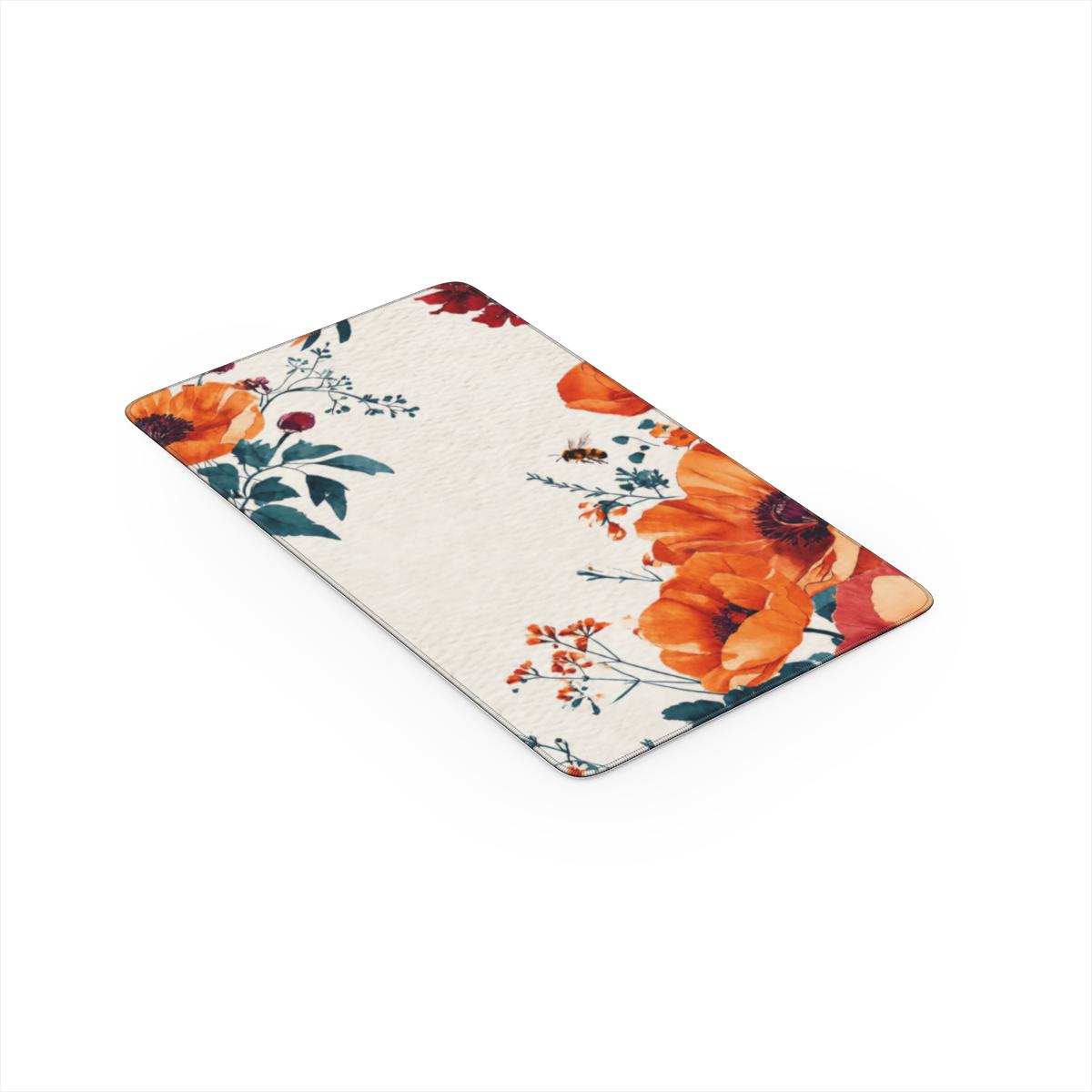Boho Floral Desk Mat | Warm Watercolor Extended Mouse Pad for Aesthetic Setups