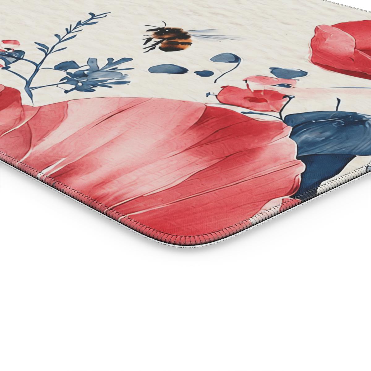 Pink Floral Desk Mat | Watercolor Coquette Extended Mouse Pad