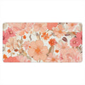 Peach Floral Desk Mat | Boho Watercolor Extended Mouse Pad for Cozy Setups