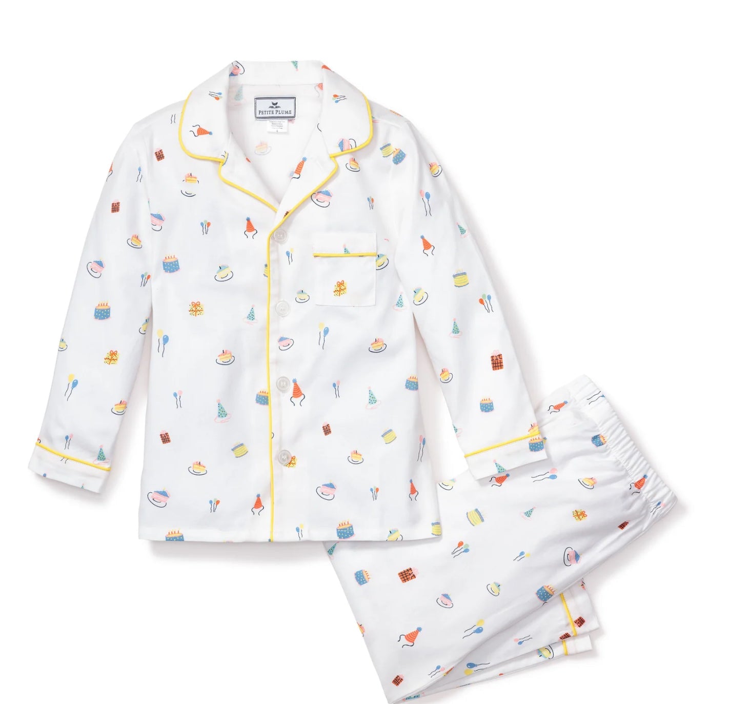 Petite plume Kid's Twill Pajama Set in Birthday Wishes