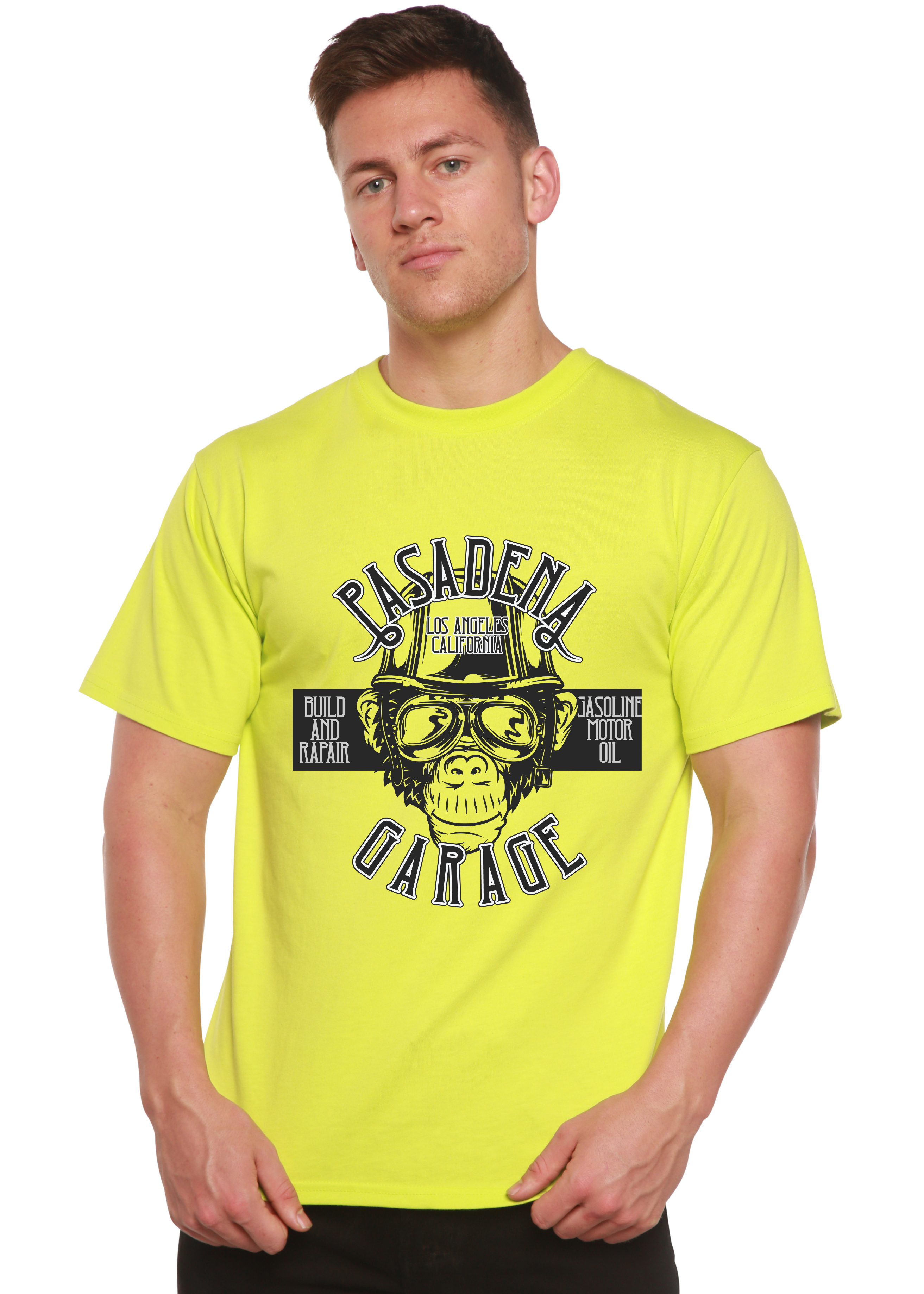Pasadena Garage Men's Bamboo Viscose/Organic Cotton Short Sleeve Graphic T-Shirt