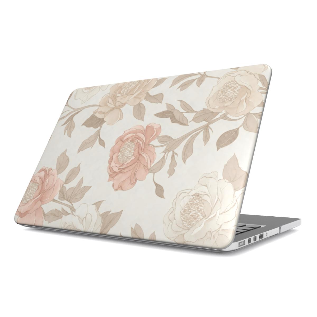 Neutral Floral MacBook Case | Soft Botanical Hardshell Cover for MacBook Air and Pro