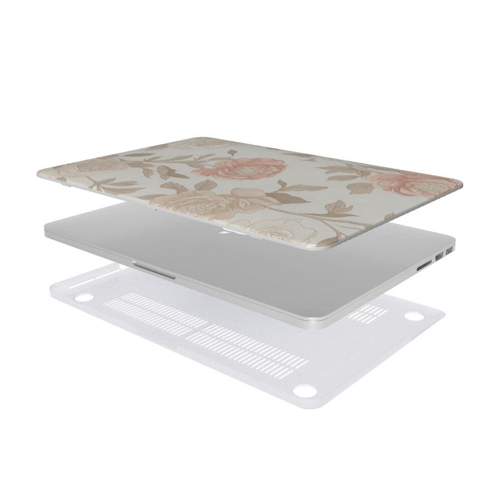 Neutral Floral MacBook Case | Soft Botanical Hardshell Cover for MacBook Air and Pro