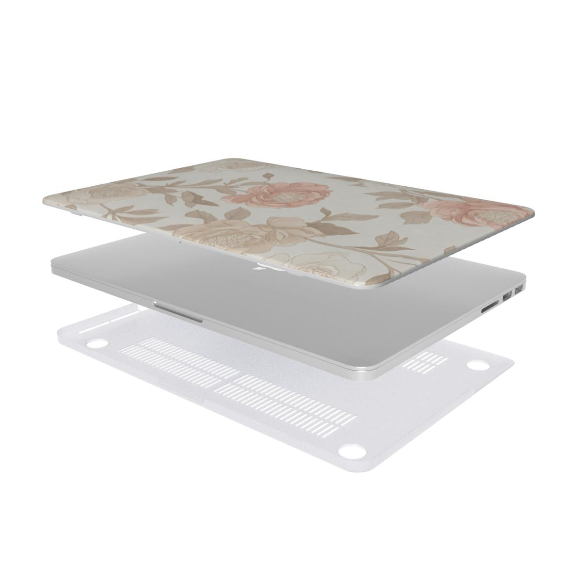 Neutral Floral MacBook Case | Soft Botanical Hardshell Cover for MacBook Air and Pro