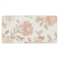 Neutral Rose Floral Desk Mat | Soft Botanical Mouse Pad for Aesthetic Workspaces