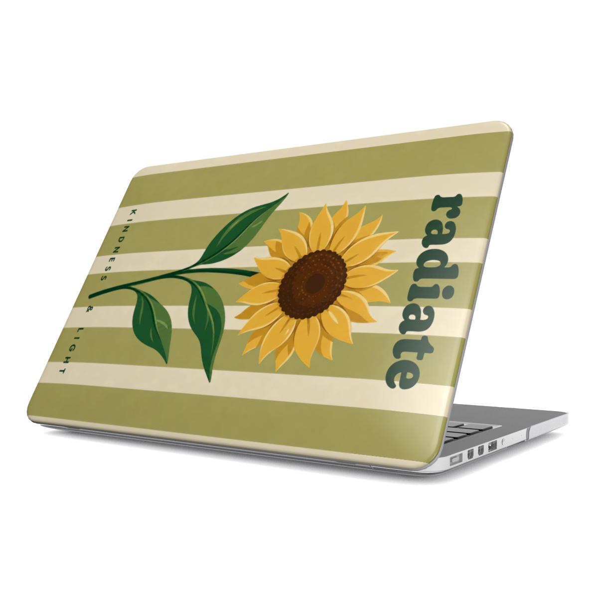 Radiate Kindness Sunflower MacBook Case | Inspirational Hardshell Cover