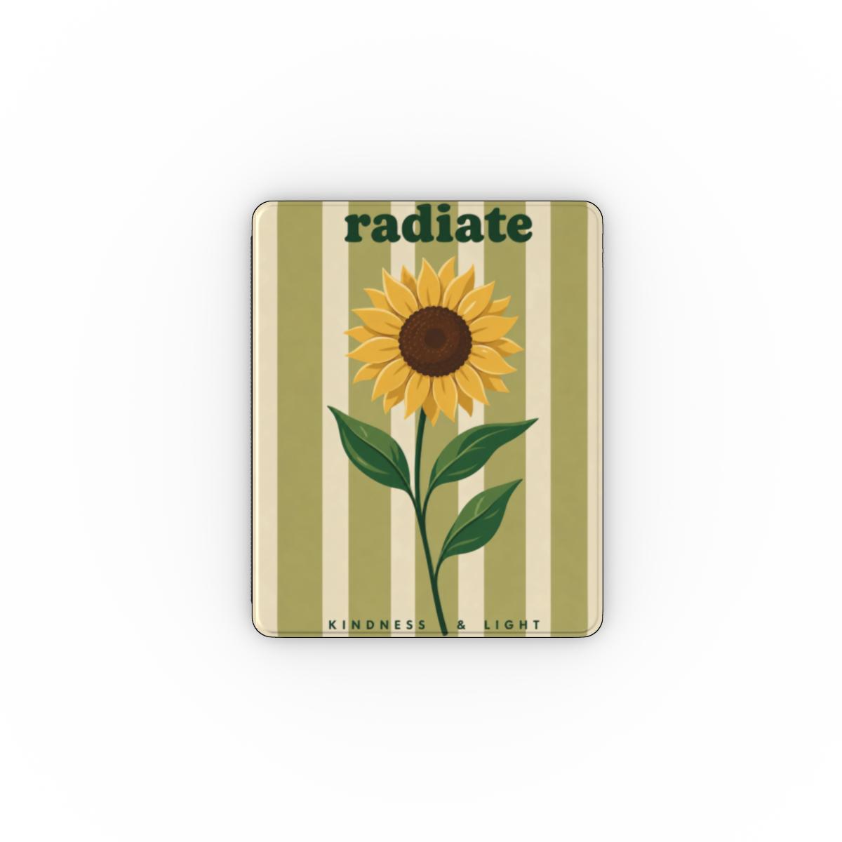 Radiate Kindness Sunflower iPad Case | Inspirational Vegan Leather Tablet Cover