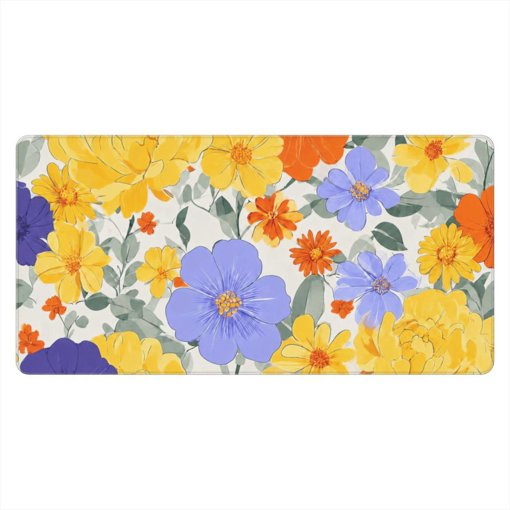 Electric Dreams Floral Desk Mat | Vibrant Bloom Mouse Pad for Bold Workspaces