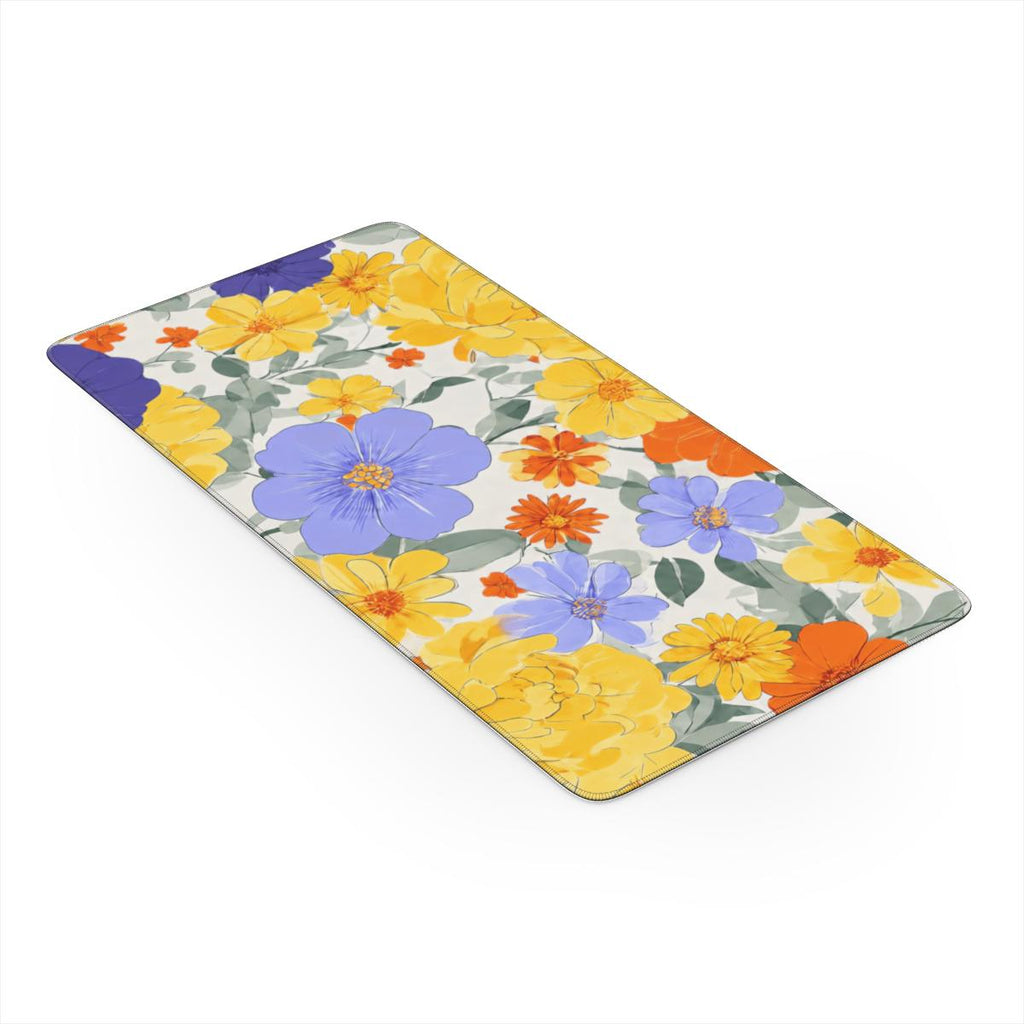 Electric Dreams Floral Desk Mat | Vibrant Bloom Mouse Pad for Bold Workspaces