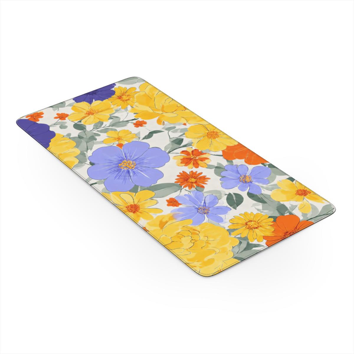 Electric Dreams Floral Desk Mat | Vibrant Bloom Mouse Pad for Bold Workspaces