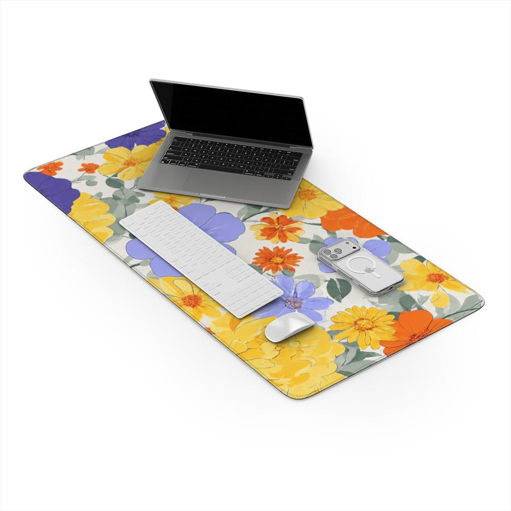 Electric Dreams Floral Desk Mat | Vibrant Bloom Mouse Pad for Bold Workspaces