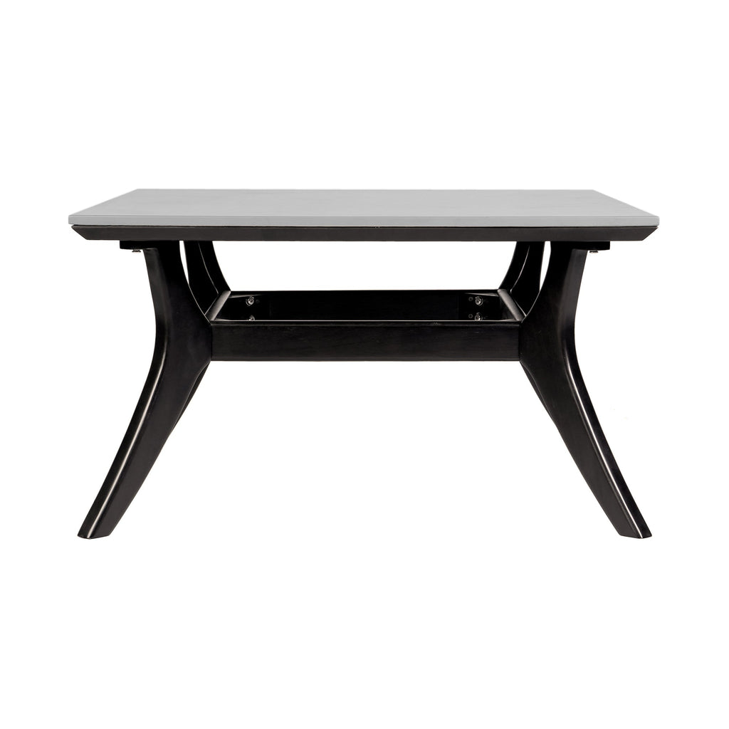 Beckham Outdoor Coffee Table in Dark Eucalyptus Wood and Super Stone