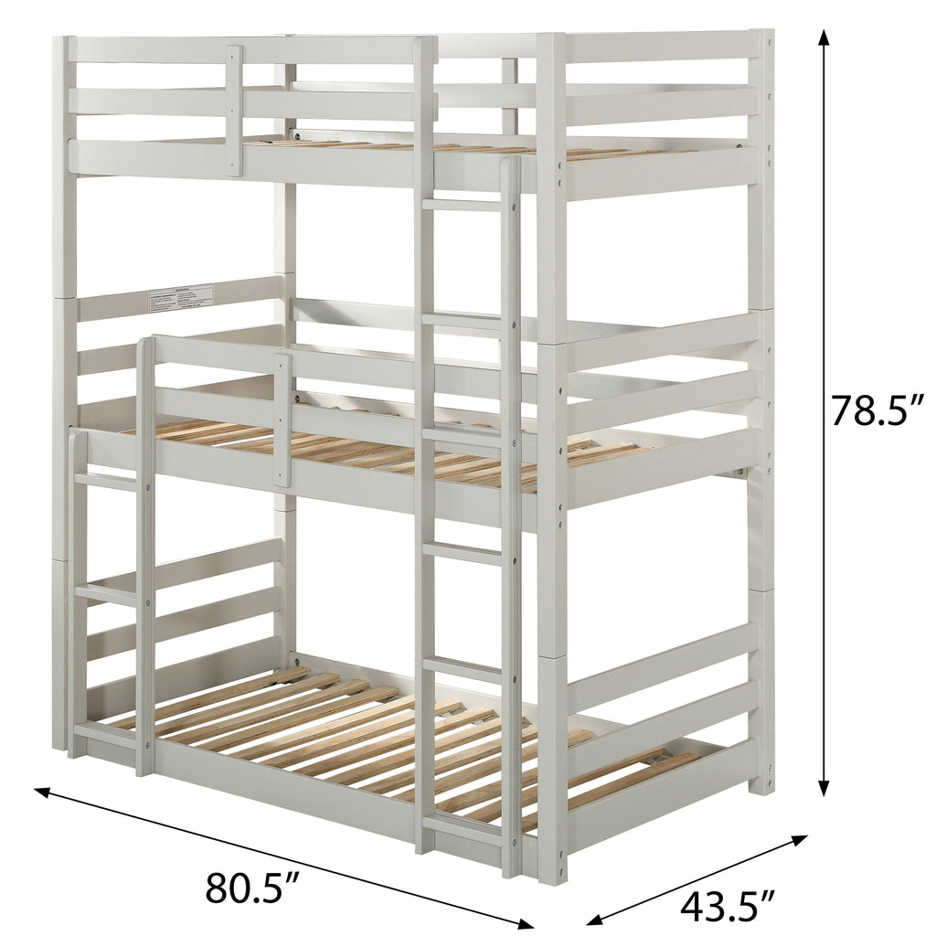 Light Grey Twin Triple Bunk Bed
