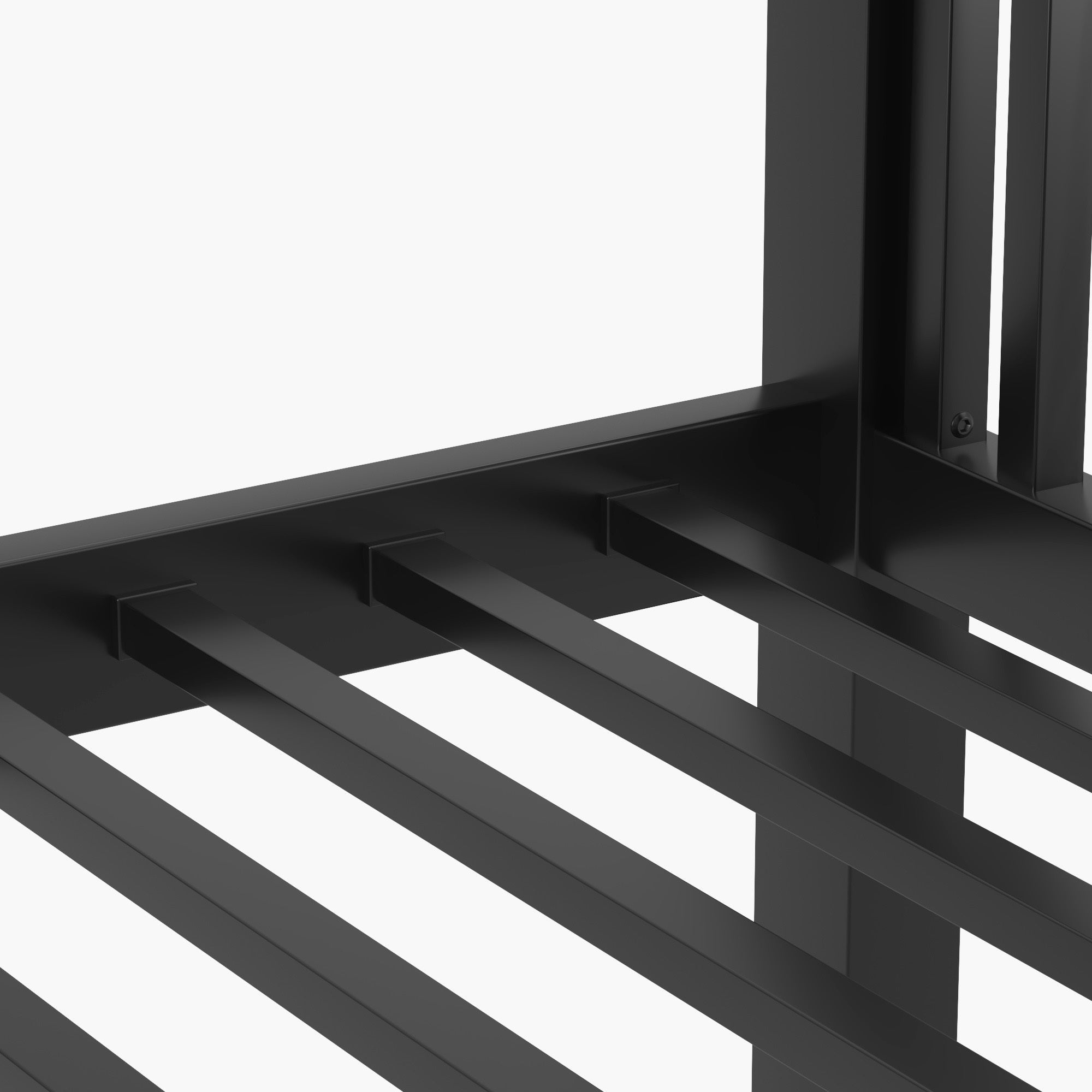 Full XL Over Queen Metal Bunk Bed with Ladder and Slats Support for Adults Teens, Black(Old SKU W2580S00002)