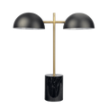 Nova Hydro Black Table Lamp with On/Off Switch Double Lamp with Faux Marble Base