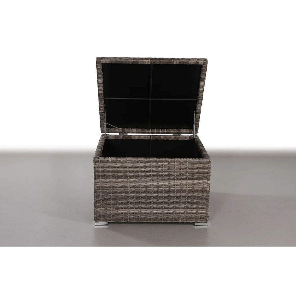 Stylish Wicker Outdoor Storage End Table with Grey Mix Finish and Durable Construction
