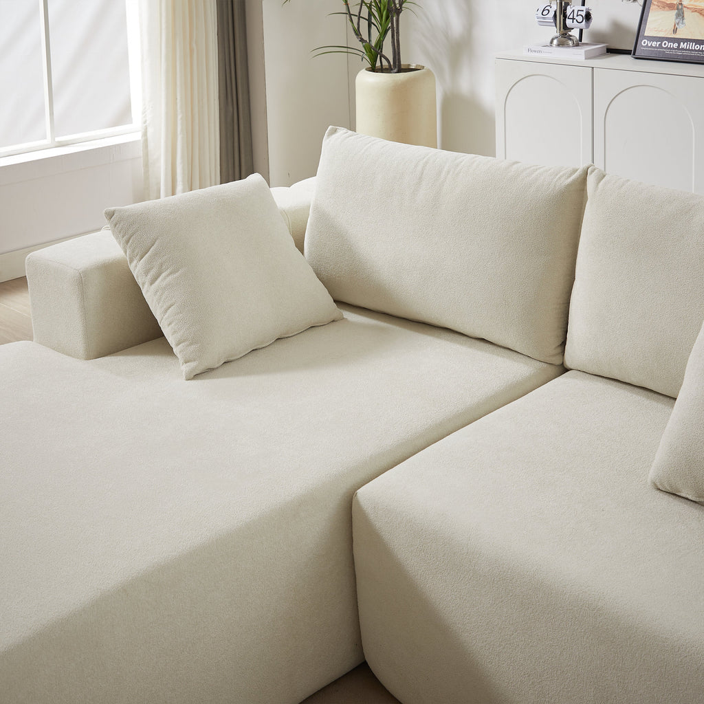 Modern Chenille Upholstered Sectional Sofa Couch Set,Modular 108' L Shaped Sectional Living Room Sofa Set With 6 Pillows,Free Combination Sofa Couch for Living Room,Bedroom(Left Chaise)