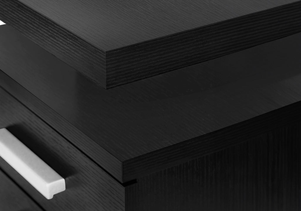 Computer Desk, Home Office, Laptop, Left, Right Set-up, Storage Drawers, 48'l, Work, Black Laminate, Contemporary, Modern