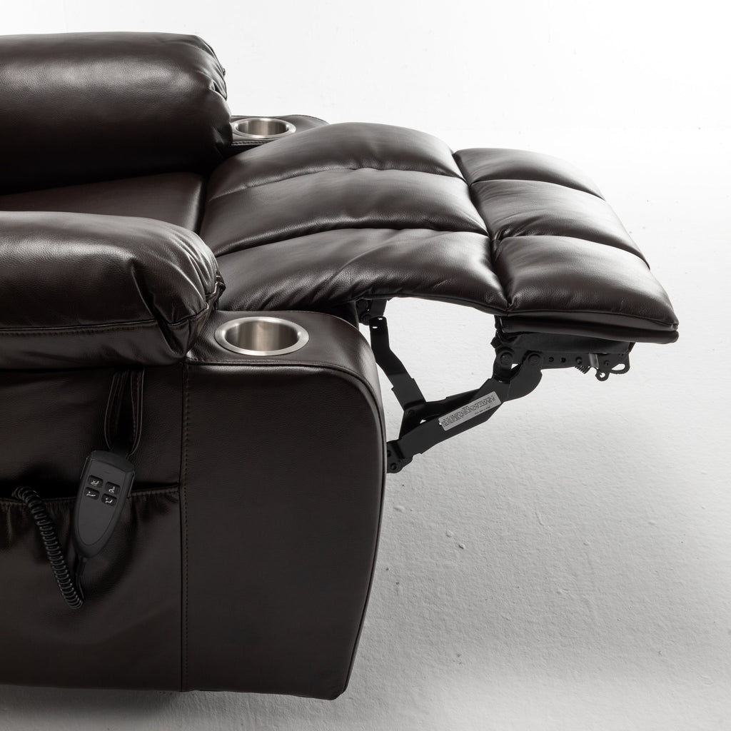 Lift Chair for Big and Tall Person with Inconvenient Legs: High Density Foam Lift Sofa with Heat and Massage, 2 Pockets, 2 Cup Holder, 2 Remote, OKIN Motor