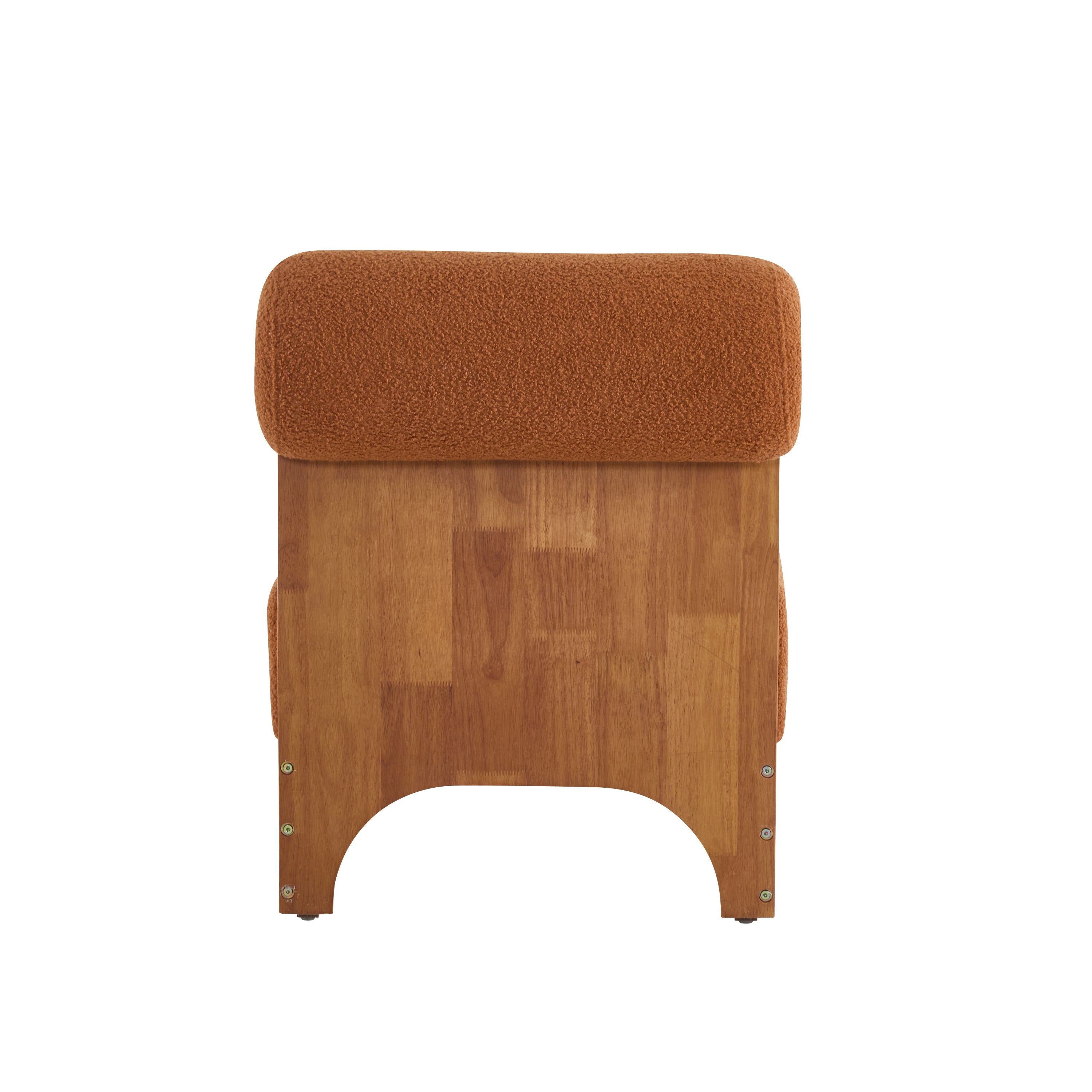 Modern Boucle Lounge Chair with Solid Wood Frame and Rolled Backrest, Soft and Durable Boucle Upholstery, Ideal for Living Room, Bedroom, or Office