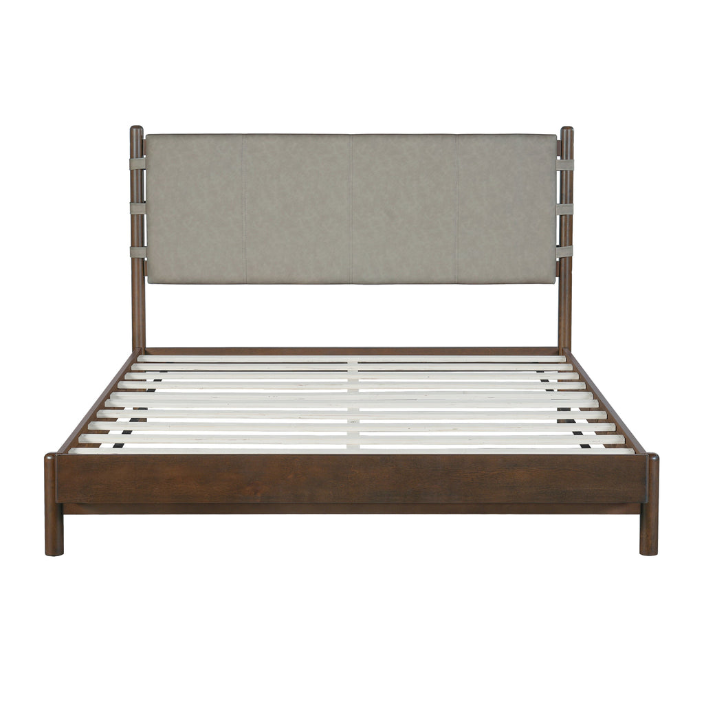 Modern Queen Bed Frame Set with 2 Nightstands, Light Gray Wood Platform Bed with Headboard and Matching Bedside Tables for Bedroom