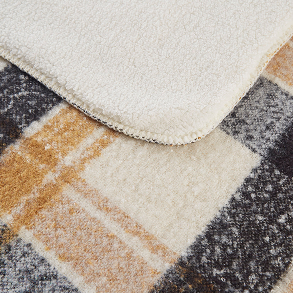 Faux Mohair to Sherpa Throw
