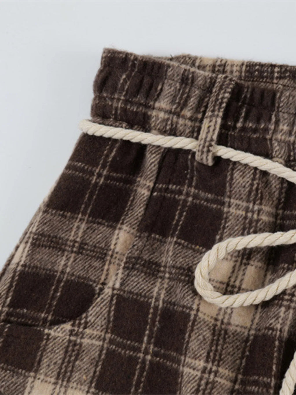 Relaxed Plaid Wide Leg Pants