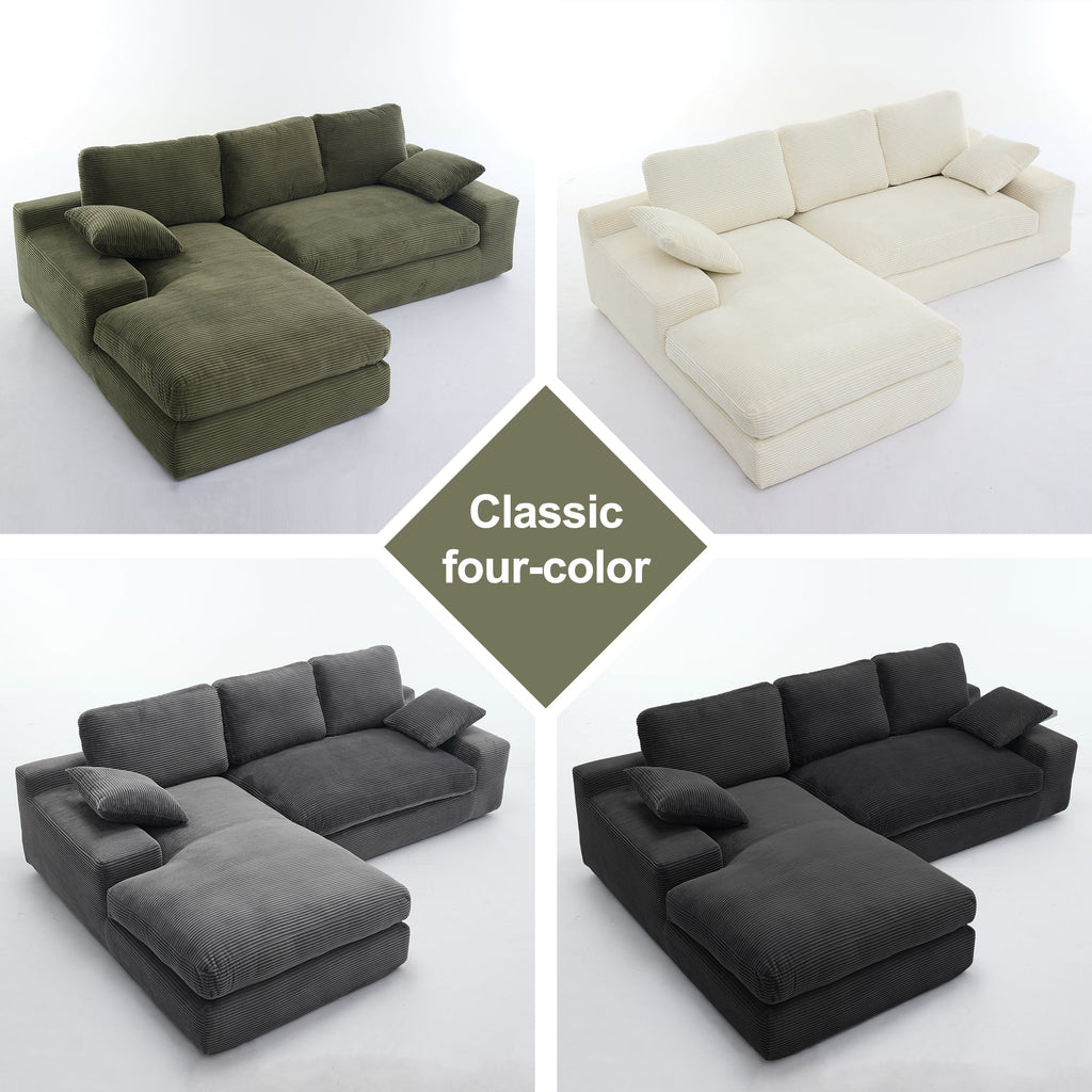 99*69' Modular Sectional Living Room Sofa Set, Modern Minimalist Style Couch, Upholstered Sleeper Sofa for Living Room, Bedroom, 2 PC Free Combination, Installation-free Sofa, L-Shape, Black