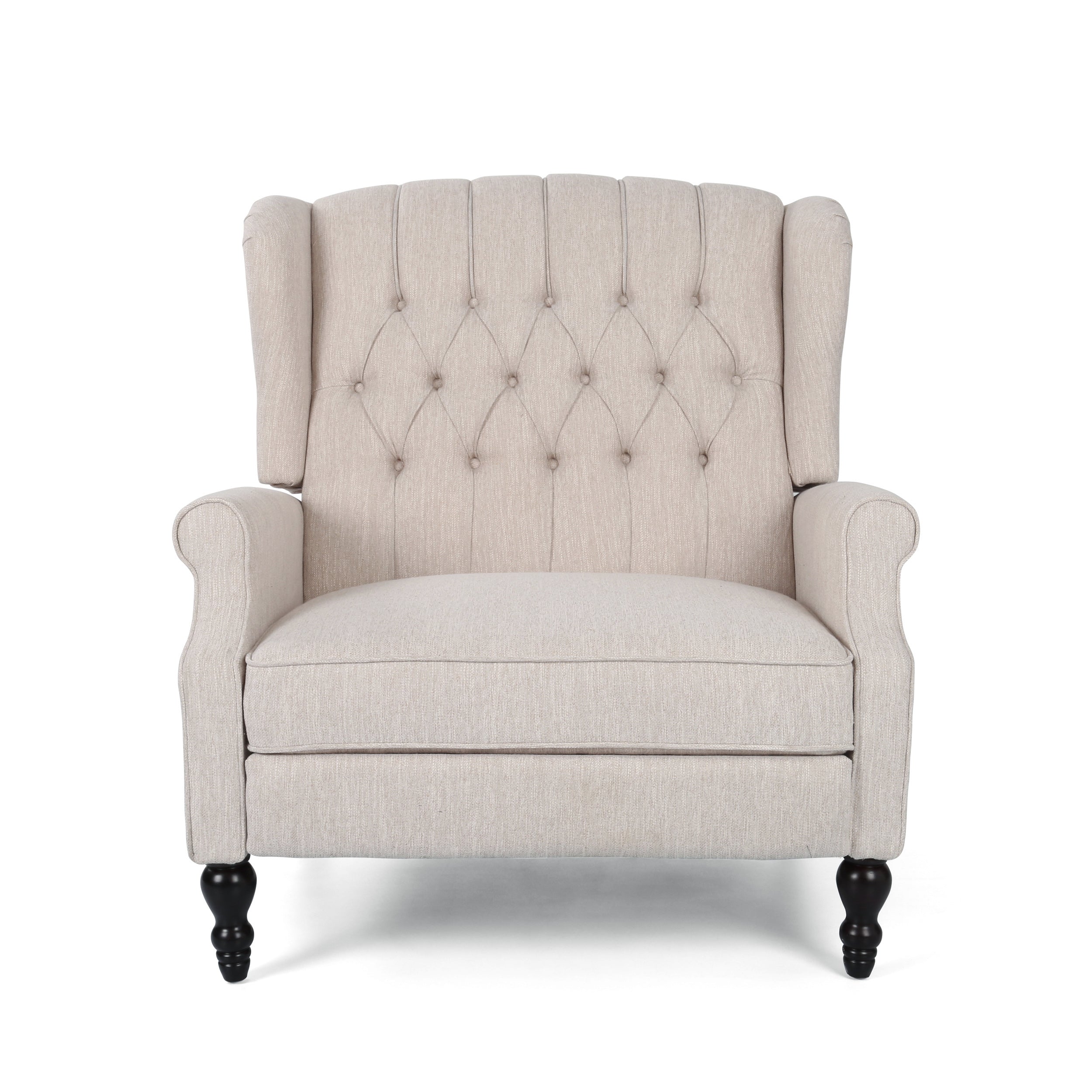 Push Back Recliner Chair Fabric Lounge Armchair Pushback Recliner with Rivet Decoration Wingback Single Sofa Chair with Padded Seat for Living Room, Bedroom 33.25D x 37.75W x 42.5H in