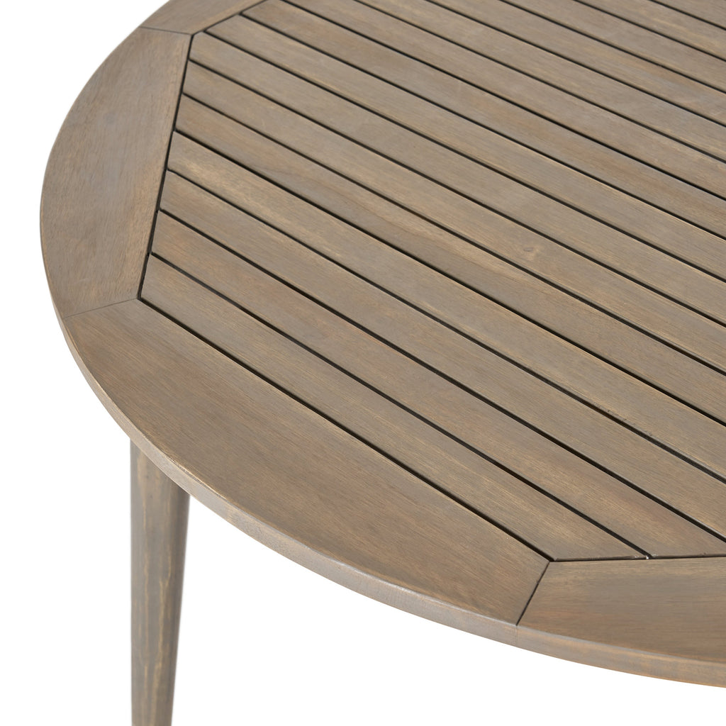 STAMFORD 47 Outdoor Dining Table Modern Design Grey Acacia Wood 47.25 inches