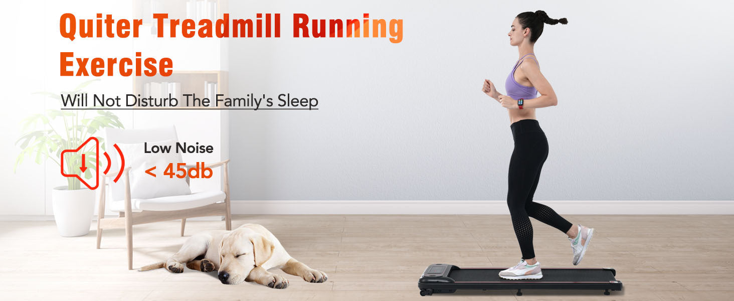 NEW Walking Pad Under Desk Treadmill for Home Office -2.5HP Walking Treadmill With Incline 0.5-4MPH 265LBS Capacity Treadmill for Walking Running - Wristband Remote