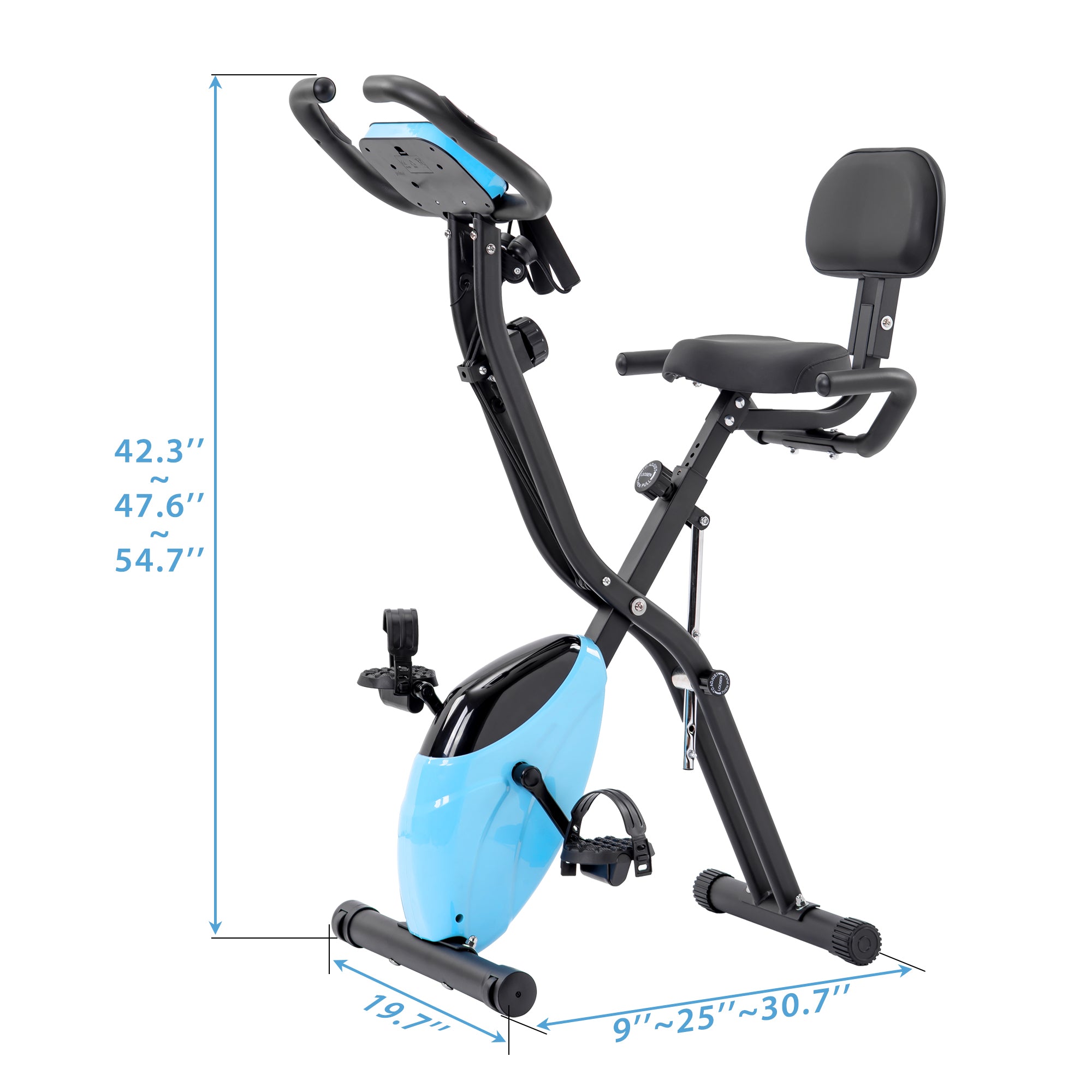 Exercise Bike,Workout Bikes for Home,Folding Stationary Bikes for Home with 16-Level Magnetic Resistance, 300LBS Capacity X-Bike Indoor Exercise Equipment with Heart Rate Sensor & LCD Monitor