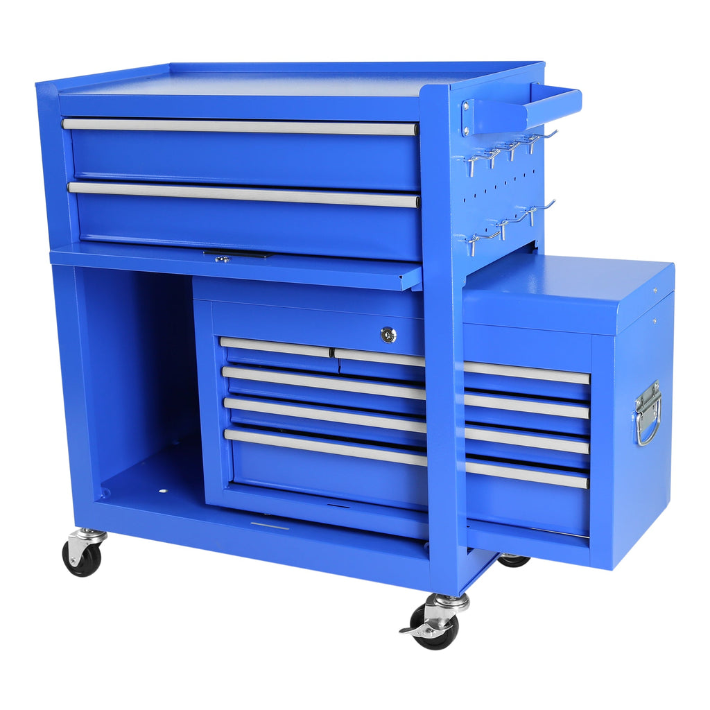 Rolling Tool Chest with Wheels and 8 Drawers, Detachable Large Tool Cabinet with Lock for Garage, Locking Mechanic Tool Cart with Black Liner for Warehouse, Workshop, High Capacity