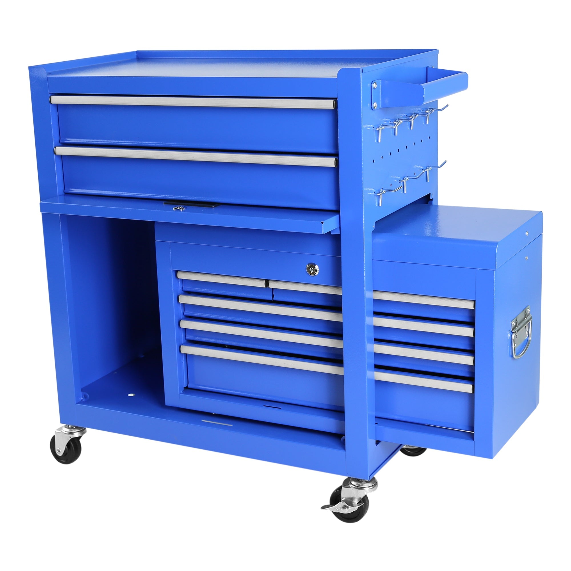 Rolling Tool Chest with Wheels and 8 Drawers, Detachable Large Tool Cabinet with Lock for Garage, Locking Mechanic Tool Cart with Black Liner for Warehouse, Workshop, High Capacity