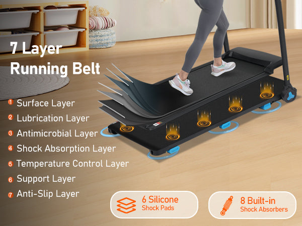 Folding Treadmills for Home Small, 3.0HP Portable Treadmill with 8% Incline,10MPH Walking Pad with Incline, 300 LBS Walking Pad Treadmills with Bluetooth, Heart Rate Sensors,Charge Station