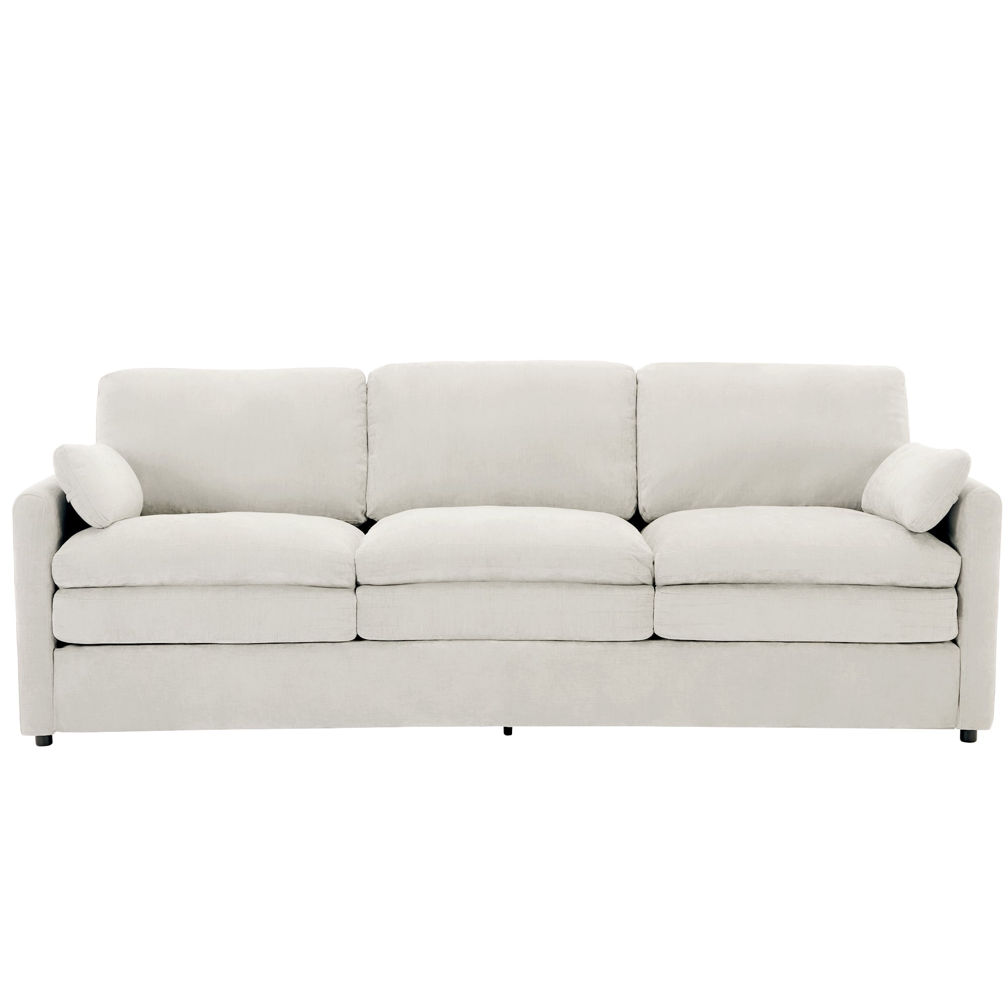 89'  Cozy Upholstered 3-seater Sofa Oversized Comfy Cloud Sofa Double Cushion 3-seater Sofa Plush Cushion Sofa Couch for Living Room, Beige