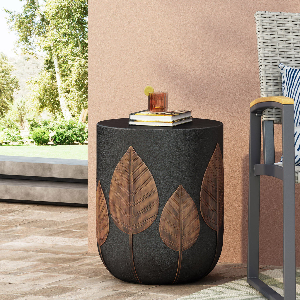 Outdoor LightWeight Concrete Side Table,Copper_73440.00