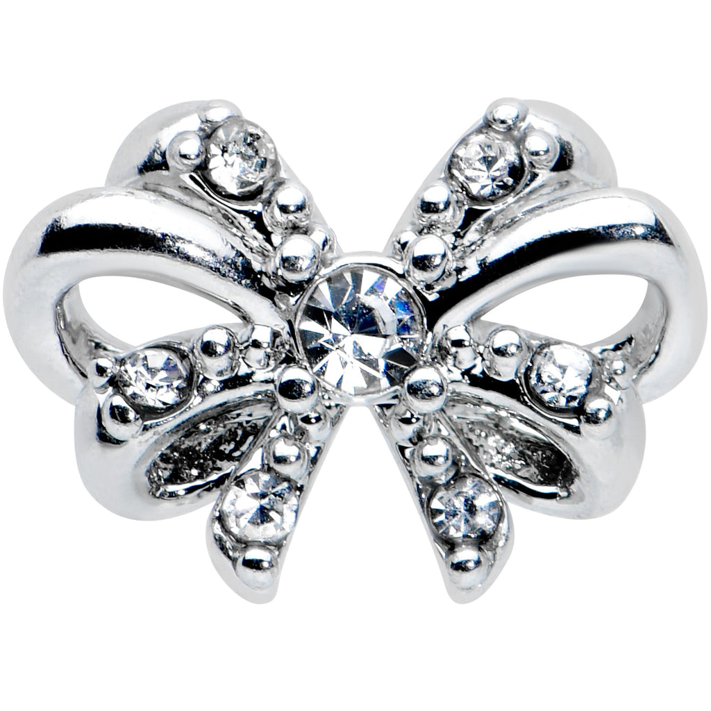 16G 5/16 Clear Gem Looping Bow Labret Monroe Tragus