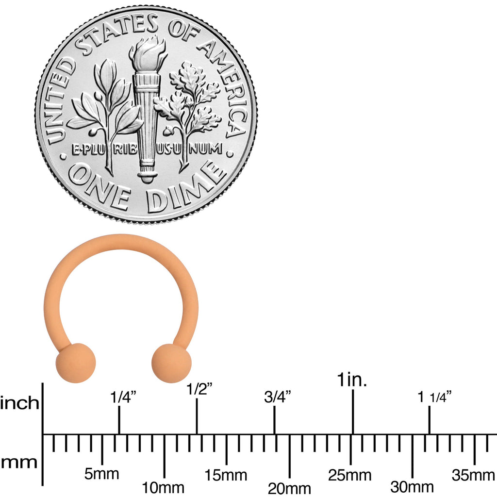 16G 3/8 Tan Matte Horseshoe Circular Barbell