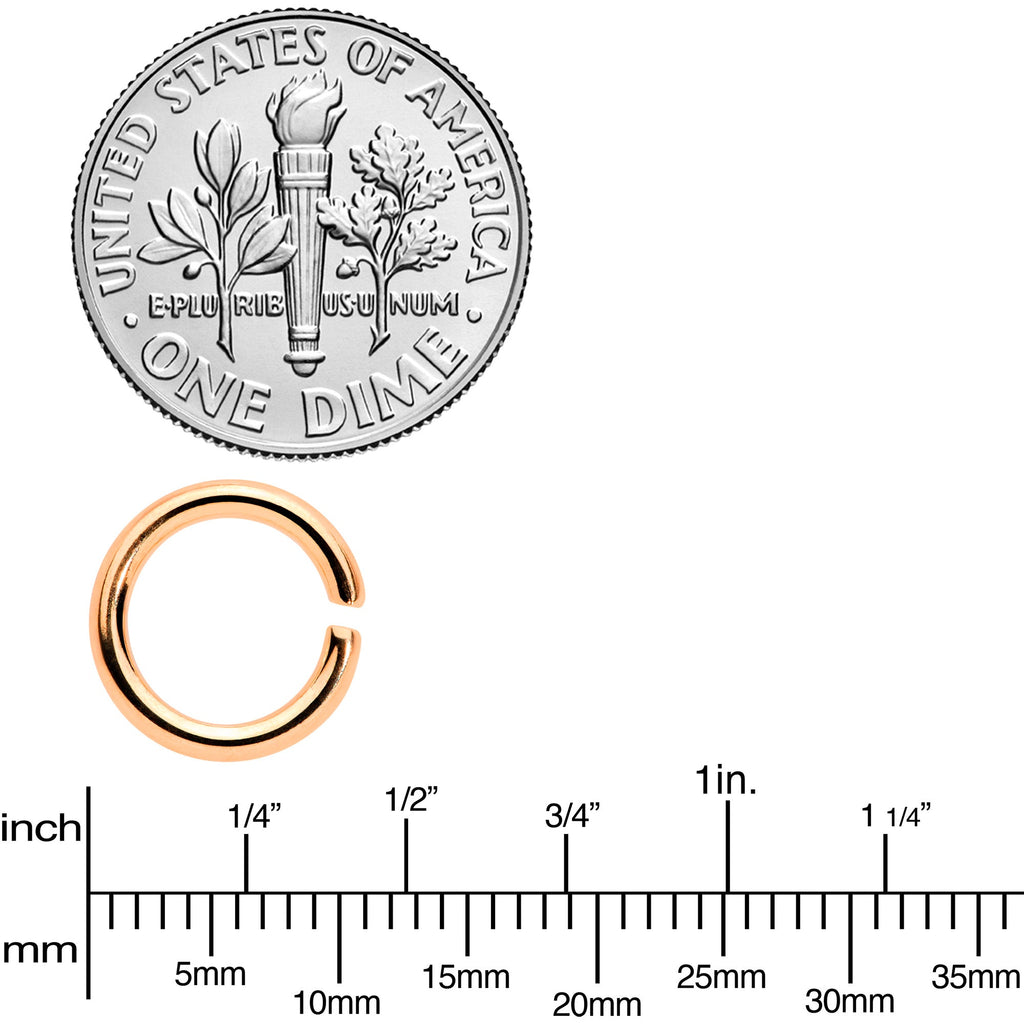 14G 5/16 Rose Gold Tone Anodized Seamless Cartilage Ring Set of 12