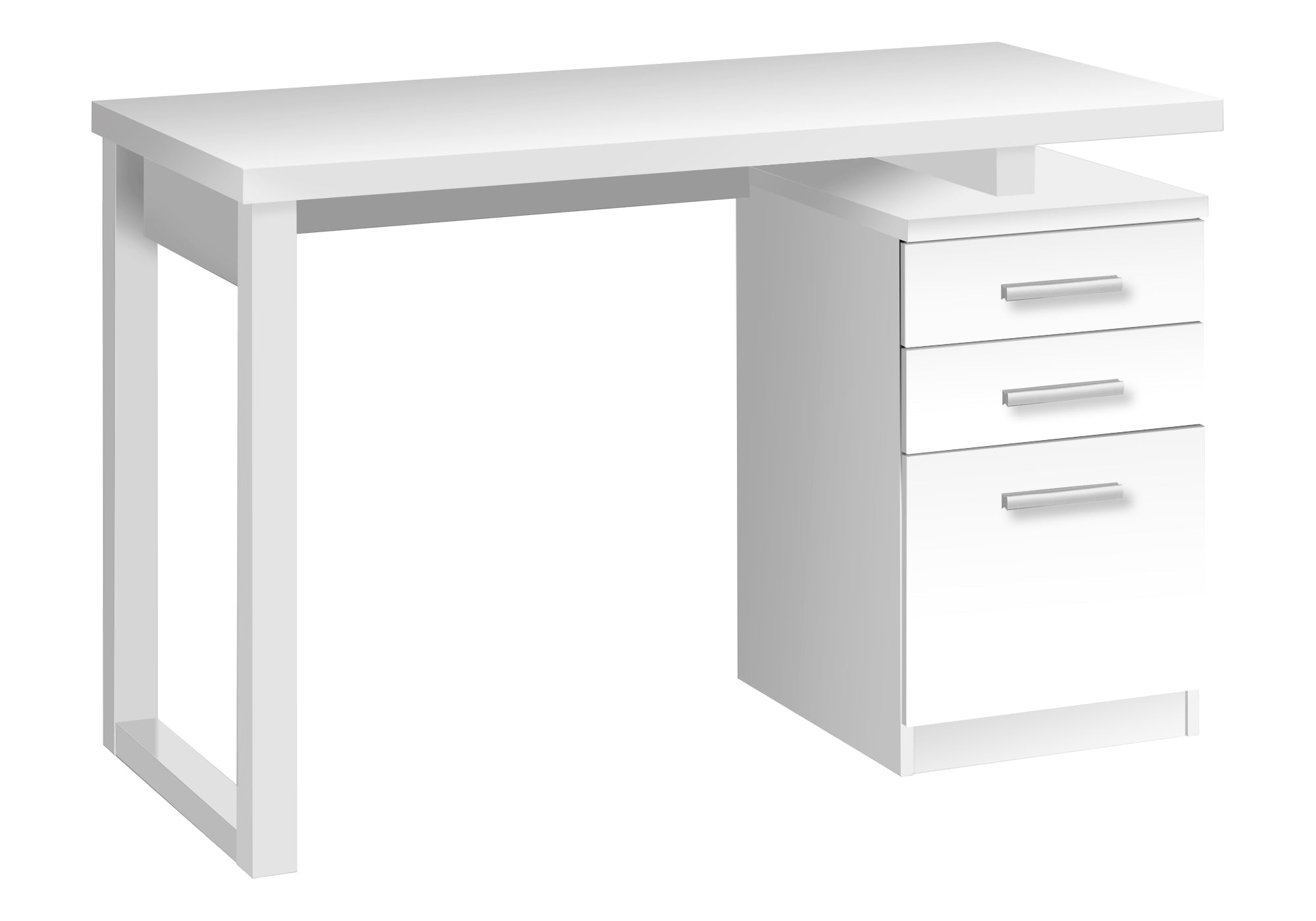Computer Desk, Home Office, Laptop, Left, Right Set-up, Storage Drawers, 48'l, Work, White Laminate, Contemporary, Modern