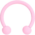 16G 3/8 Perfectly Pink Matte Horseshoe Circular Barbell