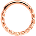 16G 5/16 Rose Gold Tone Twisted Elegance Cartilage Clicker