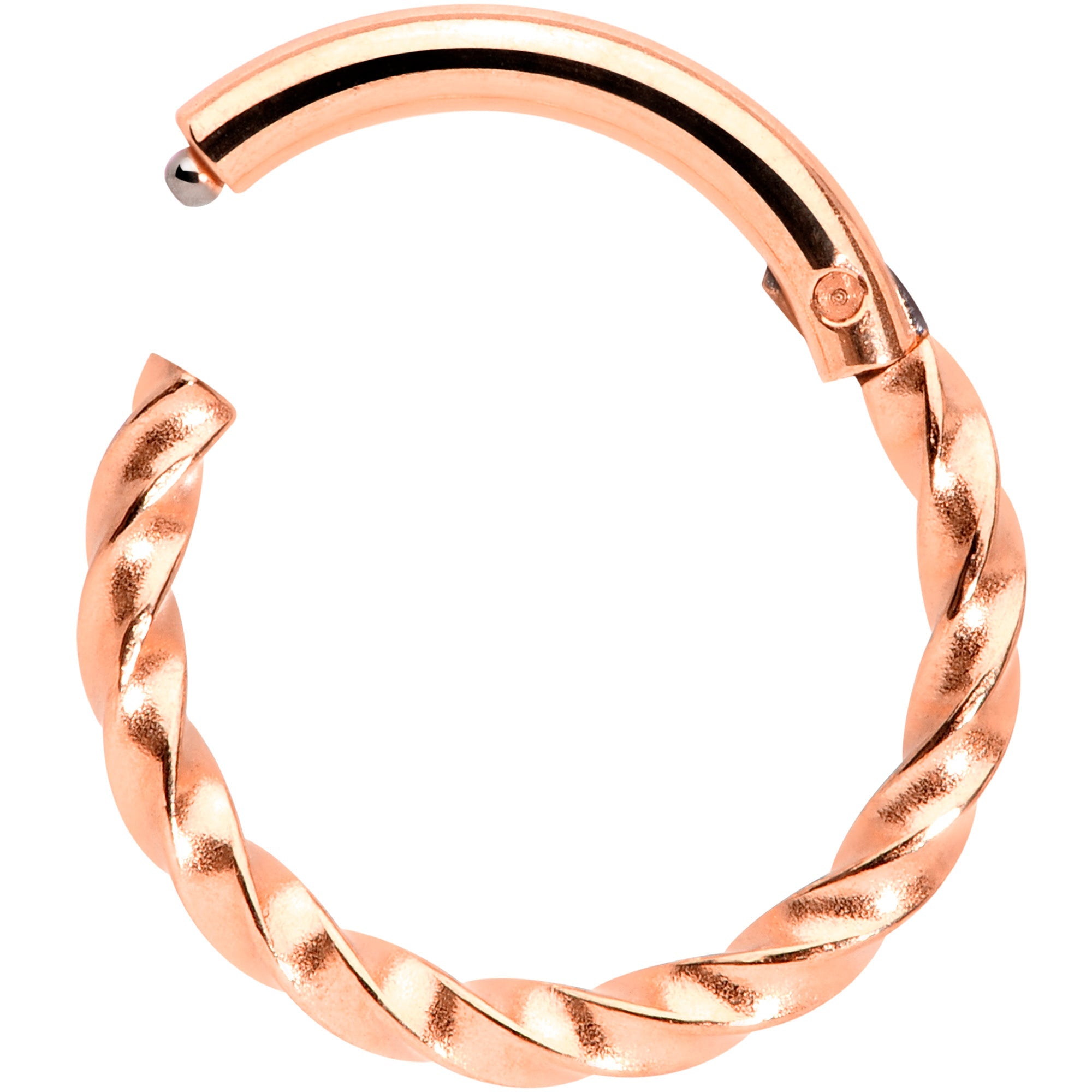 16G 5/16 Rose Gold Tone Twisted Elegance Cartilage Clicker