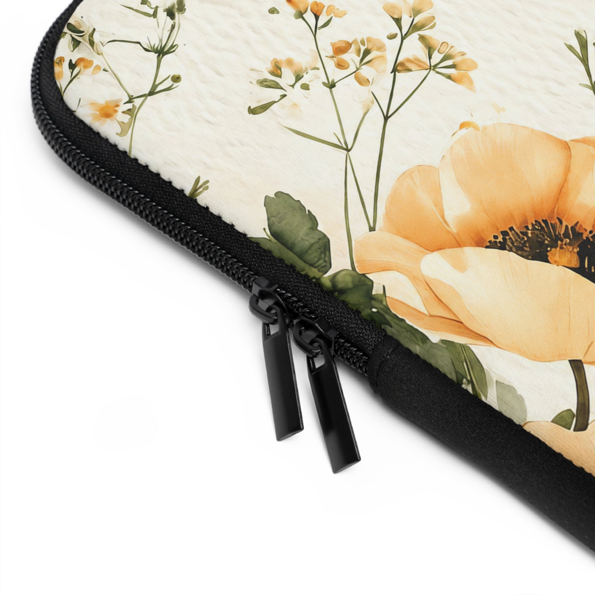 Mustard Poppy Laptop Sleeve | Golden Bee and Bloom Botanical Tech Cover