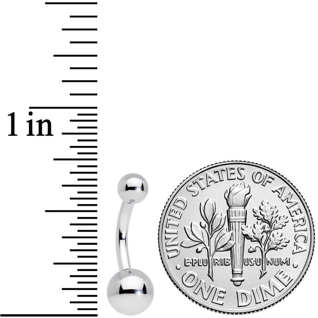 14G 5/16 Grade 23 Titanium Belly Ring Curved Barbell
