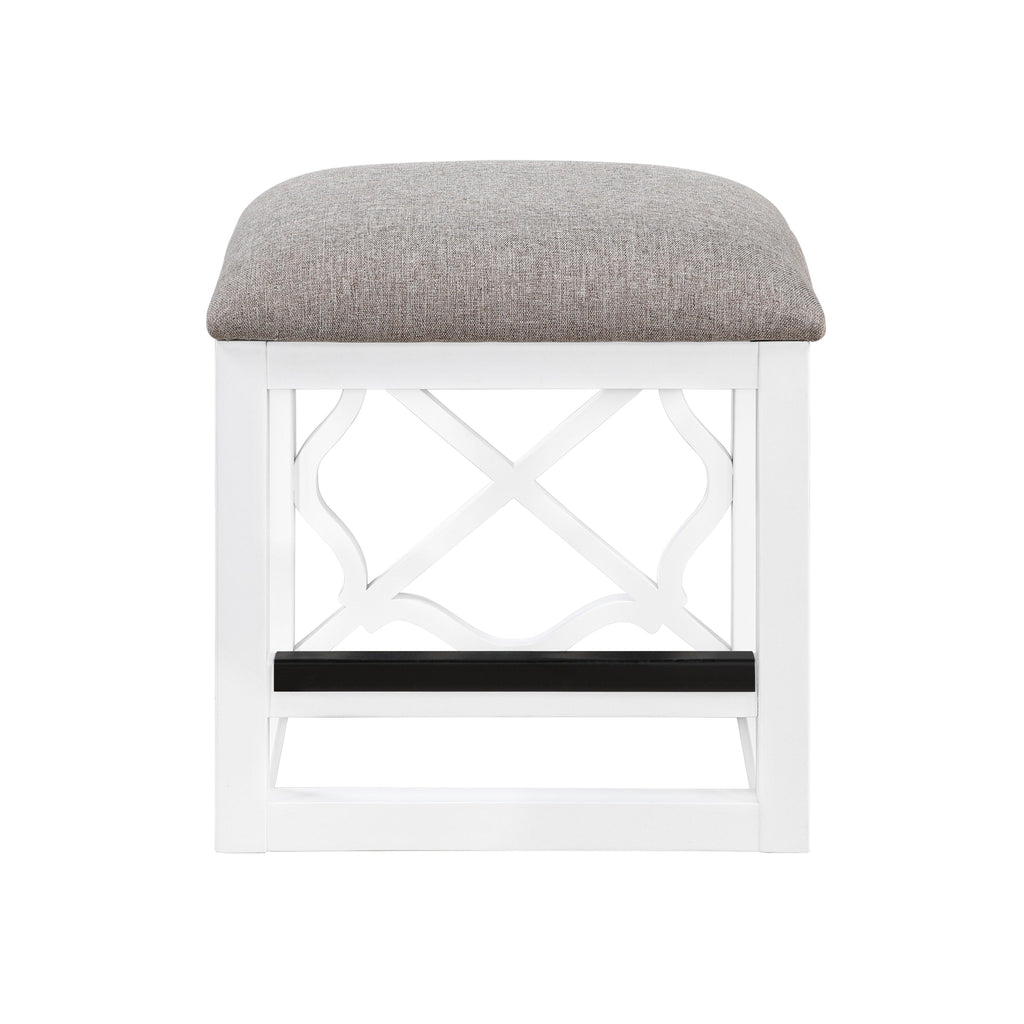 Desks and Stool Set 3pc White Finish Rolling Desk with Casters, 2 Charging ports Home Office Furniture