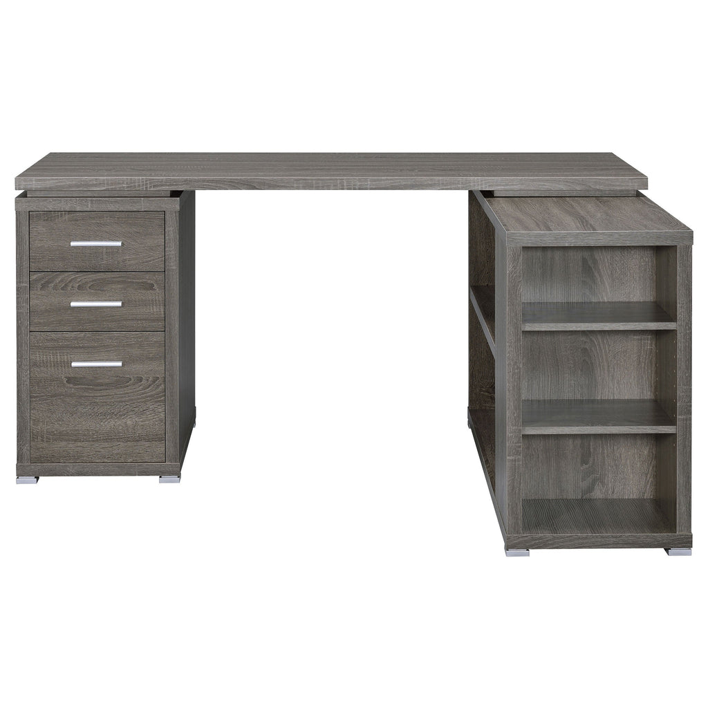 Tona Weathered Grey 3-Drawer L-shape Desk