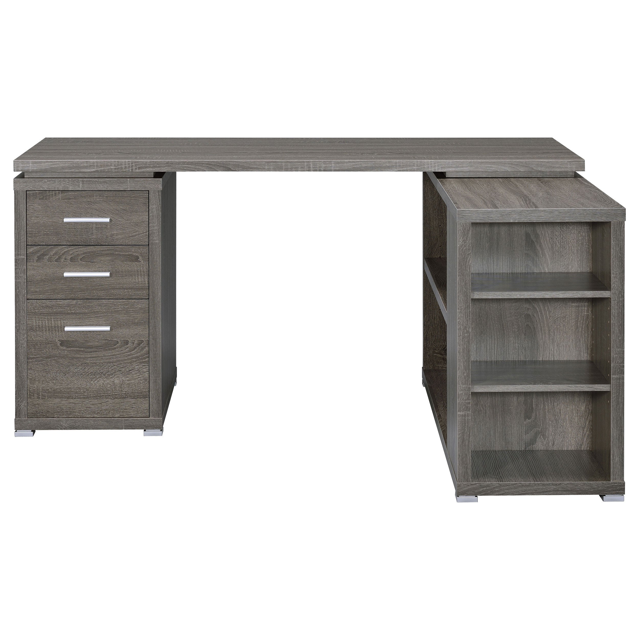 Tona Weathered Grey 3-Drawer L-shape Desk