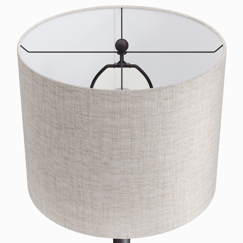 Lenuxe 24' Contemporary Metal Table Lamp in Oil Rubbed Bronze with Natural Linen Shade from Grandview Gallery by LumiSource - Set of 2